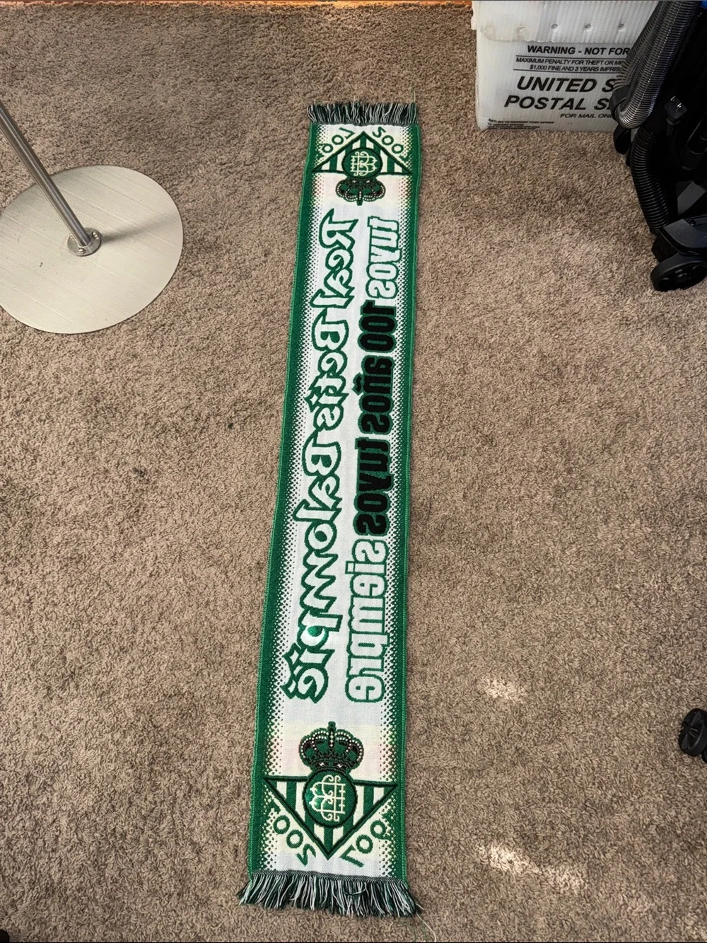 Real Betis Balompié 1907–2007 Centennial Soccer Football Scarf Green White